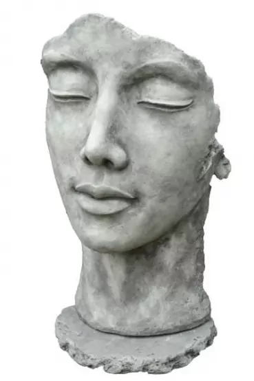 Steinfigur | Gesicht "Frau" inkl. Platte | H. 115 cm